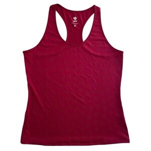 Rabbit Womens Bunny Hop Tank Top XL Dark Red Racerback Performance Mesh Run Gym